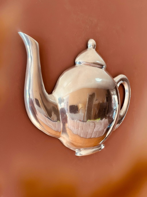 Sixties theepot leuke wanddecoratie