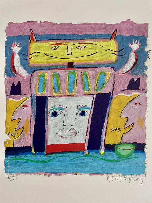 Wouter Stips (1944) - Day Day – lithos zeefdrukken, Paper