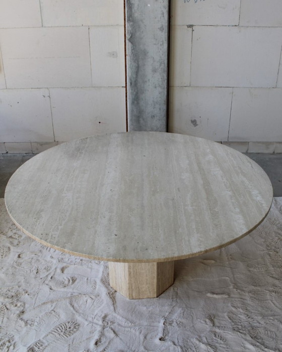 Image 1 of Travertin eetkamertafel rond Ø139cm