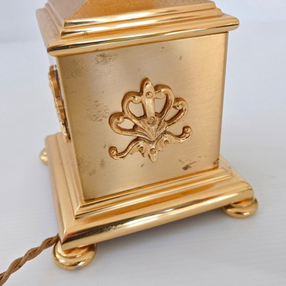 Image 1 of Vintage 1970s table lamp signed Sciolari, bronze and gilt brass, 70s