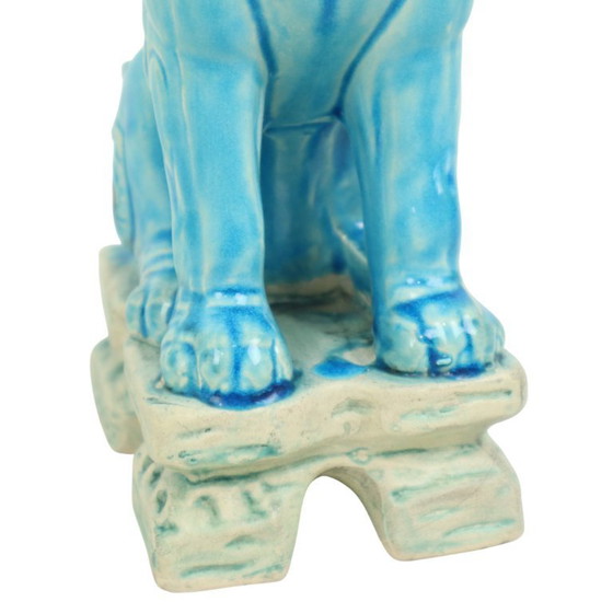 Image 1 of Perros Foo chinos de cerámica azul