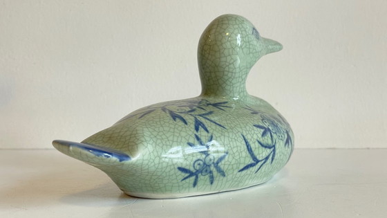 Image 1 of Anatra in ceramica blu vintage