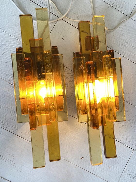 Image 1 of Coppia di applique in vetro