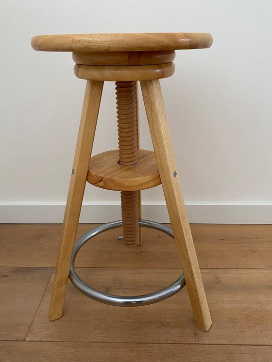 Image 1 of Vintage wooden stool, piano stool, painting stool, artist stool, industrial stool - 1980s