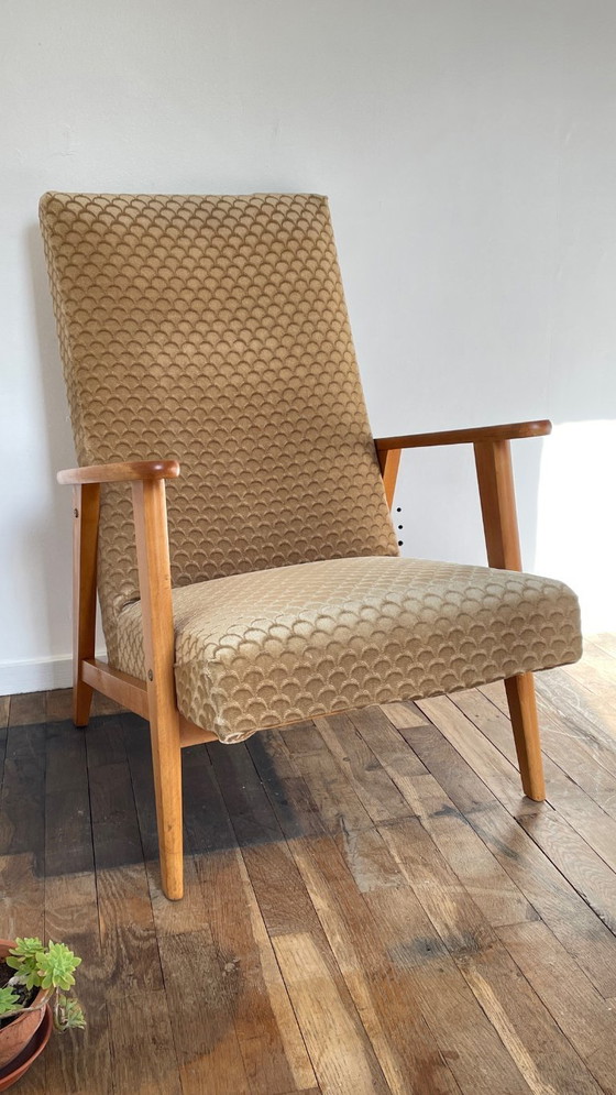 Image 1 of Paire FAUTEUILS MANUCERE Pieds Compas VINTAGE