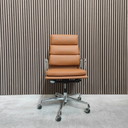 Vitra Eames EA 219 Soft Pad Chair - Cognac Premium Leather