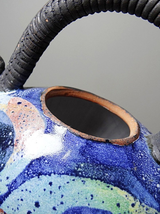 Image 1 of Terracotta teapot, US studio, 1950s-1970s, David Constantine White style