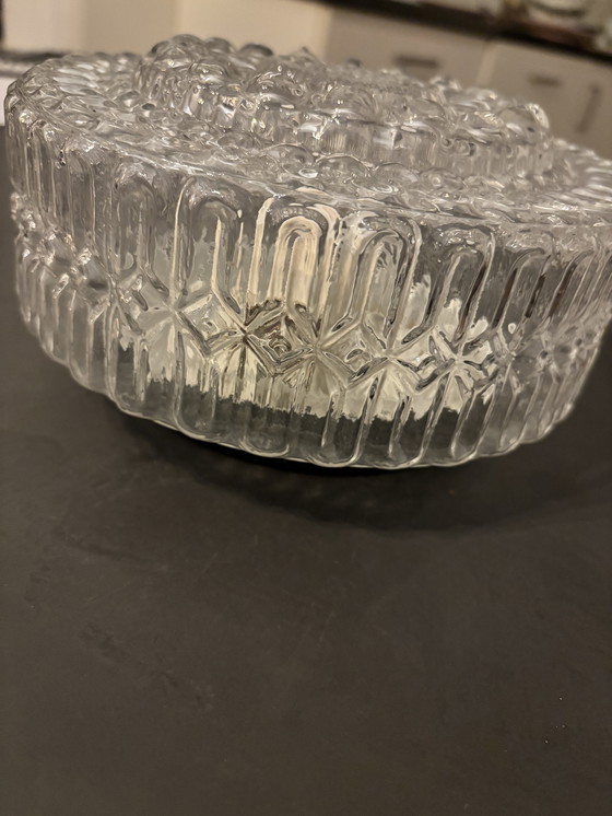 Image 1 of Vintage round glass ceiling lamp