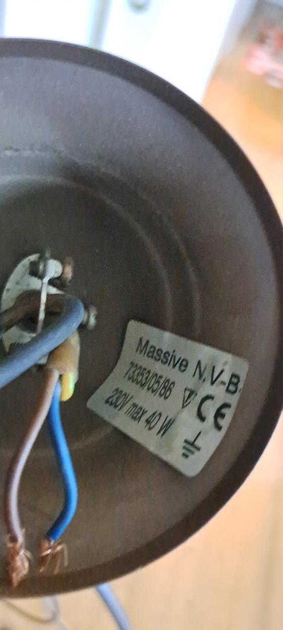 Image 1 of Lampada a sospensione vintage di Massive, lampadario da 5 pinte con 5 paralumi