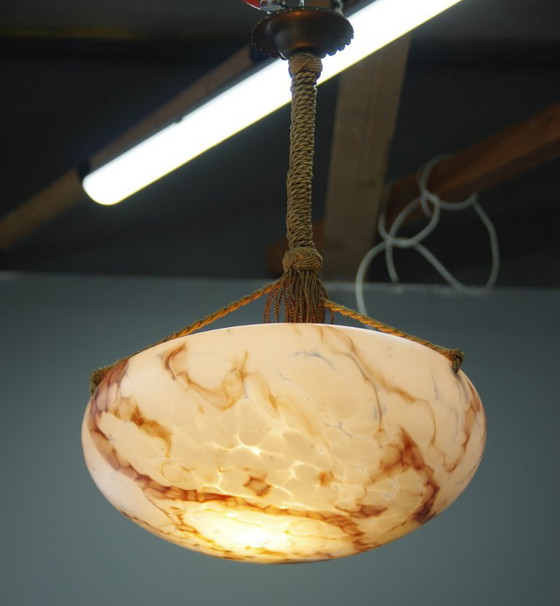 Art Nouveau Glass Pendant, Czechoslovakia, 1920s, Pendant lamps, Purple (photo 6 of 15)