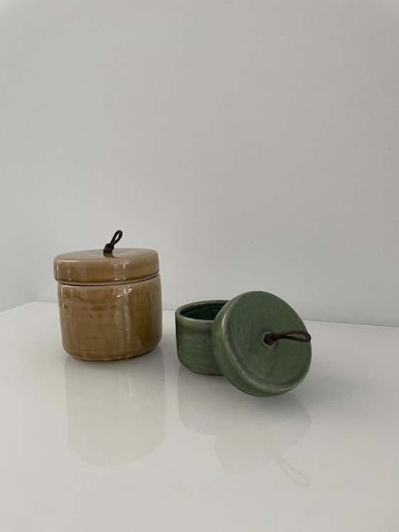 Image 1 of Set of 2 design storage jars "Artichok" – Jaydi