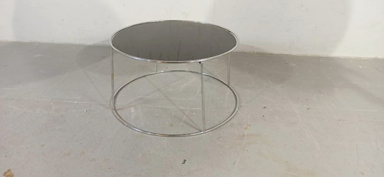 Image 1 of Dark glass round side table or coffee table 