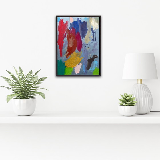 Image 1 of Abstracte gouache op papier, 40x30 cm.