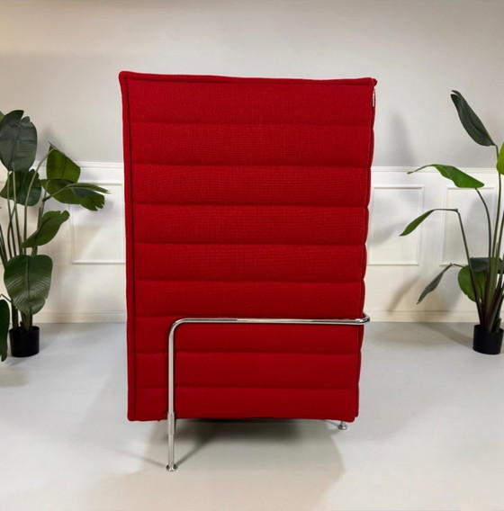 Image 1 of Vitra Alcove Lounge Upholstered Sofa Classic Couch Office Red