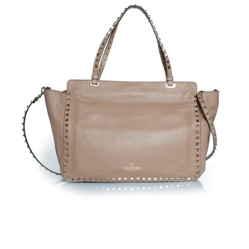 Valentino Garavani, borsa tote media in pelle con borchie Rockstud