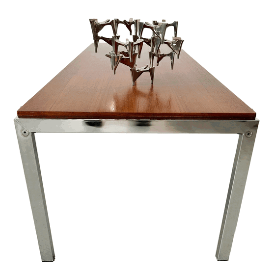 Image 1 of Danish design coffee table teak chrome mid-century