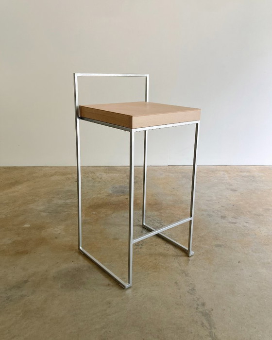 8x Lapalma Cubo Barstool by Enzo Berti – Wood, rvs (photo 2 of 15)