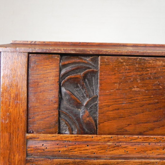 Art Deco nightstand with marble top, 1930s, Wood, Beige (photo 14 of 24)