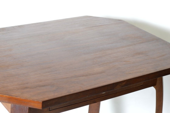 Image 1 of Art-Deco-Tisch aus massiver Eiche mit geschwungenen Beinen
