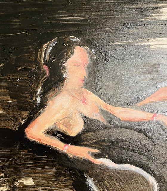 Image 1 of Signiertes und gerahmtes Gemälde Pastell und Tusche Porträt Frau "Diamant"