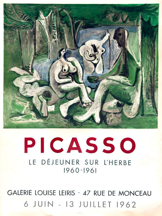 Poster mostra Picasso Le Déjeuner sur l'Herbe 1960-1961, Pablo Picasso, Carta, Multicolore, Modern (foto 2 di 5)