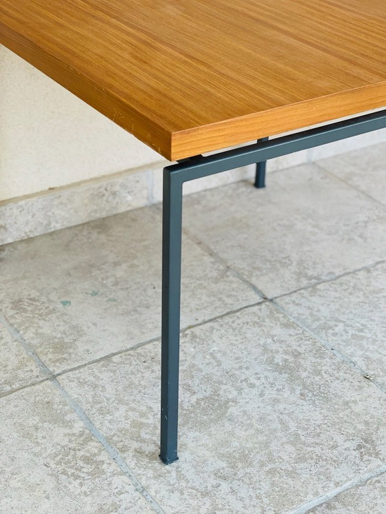 Image 1 of Vintage Scandinavian teak coffee table with metal base, 1960