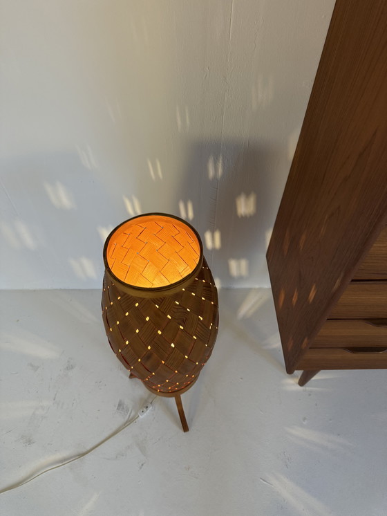 Image 1 of Vintage tripod floor lamp with slats, Hans Agne Jakobsson '60