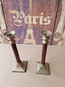Ensemble chic de chandeliers en aluminium et bois