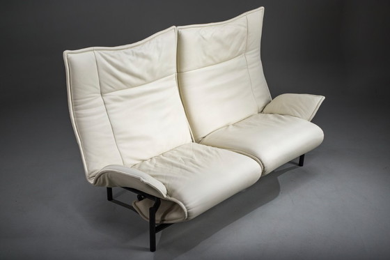 Image 1 of Vintage Cassina Veranda Reclining Sofa in Cream Leather, 1980s