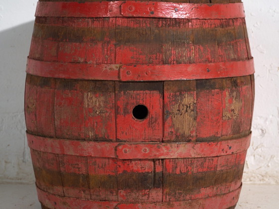 Antique wooden barrel with iron straps – Central Europe, circa 1920 – Decorative Objects, Rustic (photo 26 of 40)