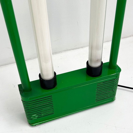 Image 1 of Grüne Doppel-Neonlampe von Gian N. Gigante für Zerbetto, 1980er Jahre