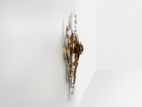 Image 1 of Scultura da parete in metallo patinato Auguste Fix, anni '70