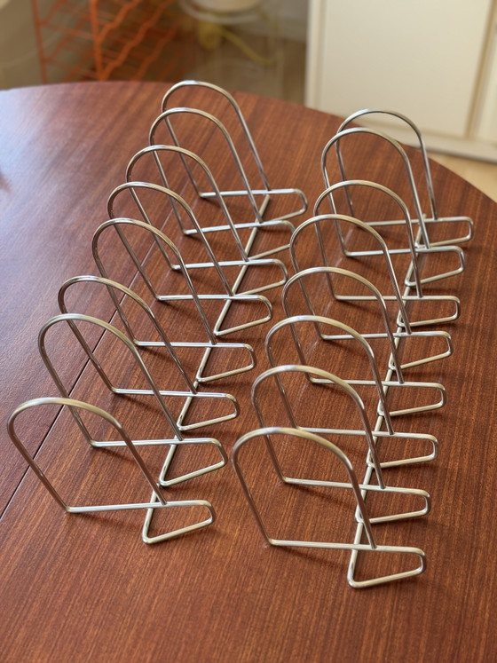 Image 1 of 16x vintage IKEA Flit minimalistische boekensteunen design Hagberg & Hagberg 90s