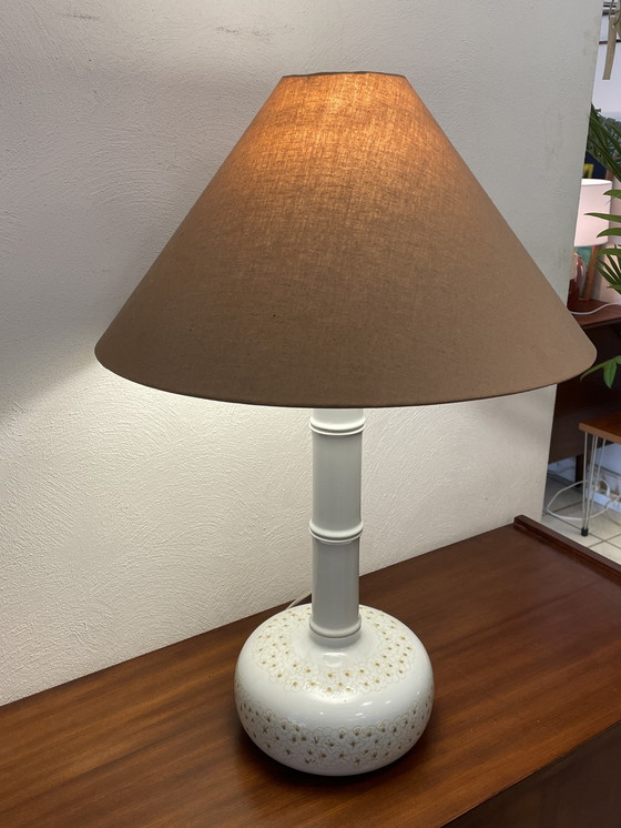 Image 1 of Tafellamp / Schemerlamp, Royal Copenhagen, Aardewerk In Faux Bamboe Stijl, 1960'S Denemarken