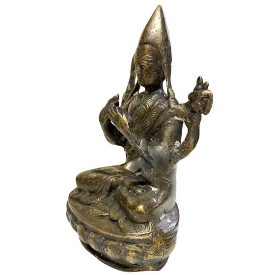 Tsongkhapa de Bronce Tibetano Antiguo del Siglo XVIII/XIX – Fundición Magistral de Pared Delgada – 15.5 cm / (photo 8 of 10)