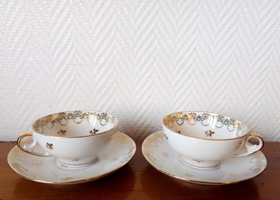 Image 1 of 6x Limoges porcelain gold cups