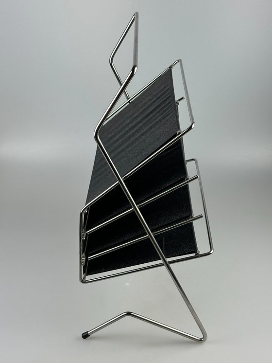 Image 1 of 60s 70s krantenhouder Krantenrek metaal plastic Space Age