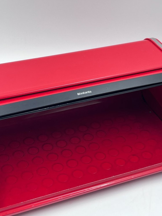 Image 1 of Red Brabantia bread box, 1980s vintage design