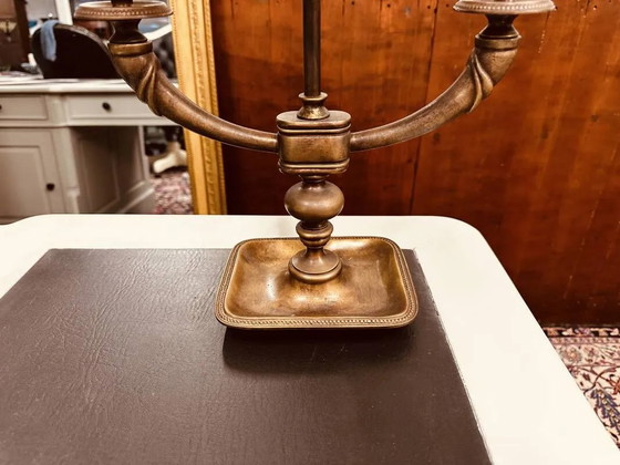 Lampada da tavolo Bouillotte francese antica, Lampade da tavolo, Ottone, Vintage (foto 7 di 10)