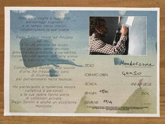 Peinture d'art Giclée de Diego Santini, 40 x 50 cm, World Vision – Lithographies et sérigraphies, Paper (photo 6 of 7)