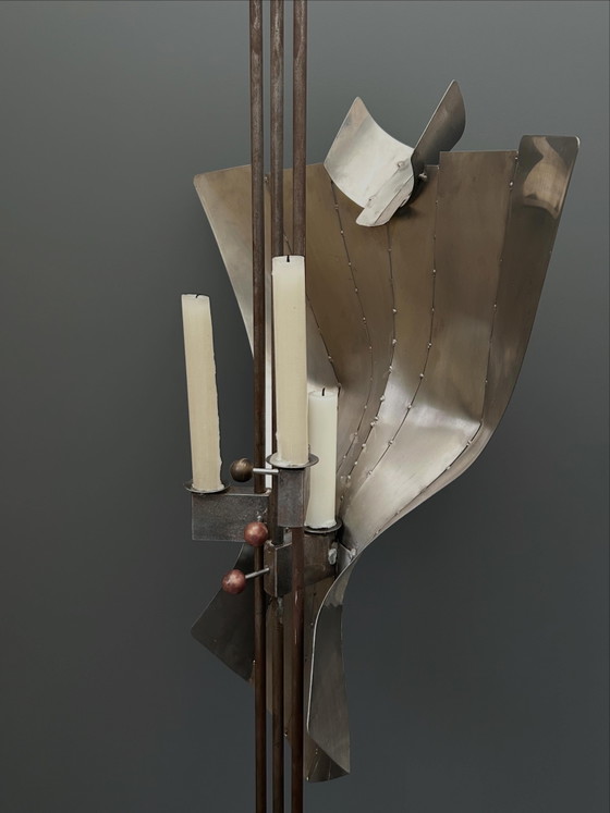 Image 1 of „Lady Hamilton“, ein brutalistisches Lichtobjekt von Reinhard Stubenrauch – 1980er Jahre