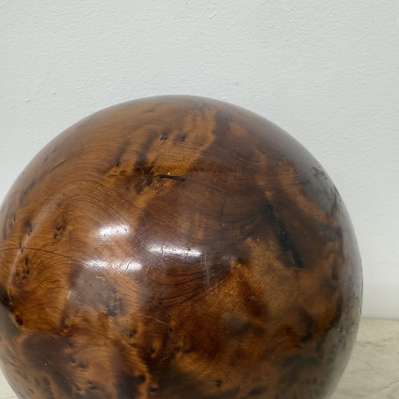 Image 1 of Large antique burl wood ball decorative wooden ball