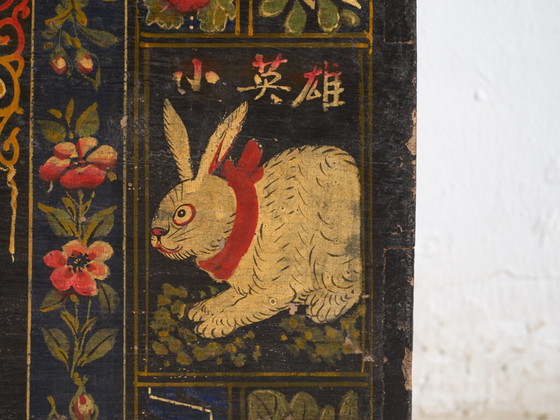 Antique painted Chinese trunk in pine wood – China, circa 1900 – Storage cabinet (photo 40 of 40)