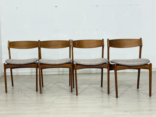 4x Teak Stühle Esszimmerstühle von Erik Buch für OD Møbler Model 49 Vintage