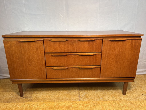  Mid-Century Retro Vintage Teak Sideboard by JS Sakol, 1970 – Danish Design Influence, Stylish & Compact  Elevate your interior 