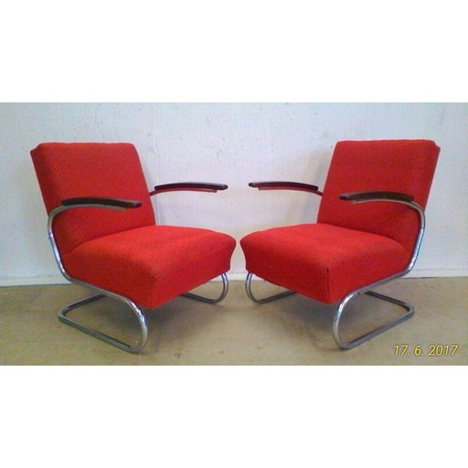 Paire de fauteuils Bauhaus chromés par Műcke & Meider pour Thonet - 1930s