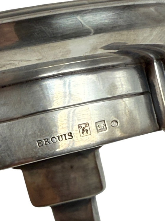 Image 1 of Art Deco verzilverde coup / vide poche, Ercuis Frankrijk jaren 1940