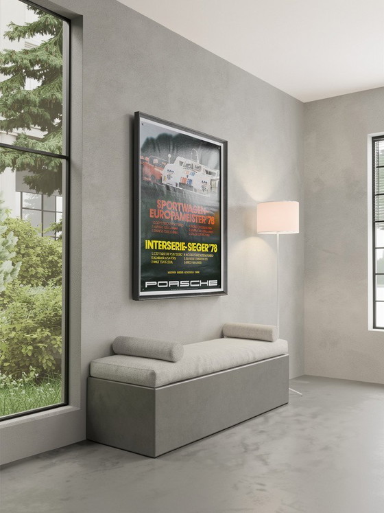 Image 1 of Porsche Interserie Sieger – 1978 – Original Vintage Porsche Poster by Werbeagentur Strenger – Vintage Motorsport – 102x76 cm
