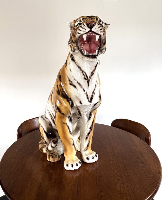Image 1 of Vintage XXL ceramic tiger, Italy '60