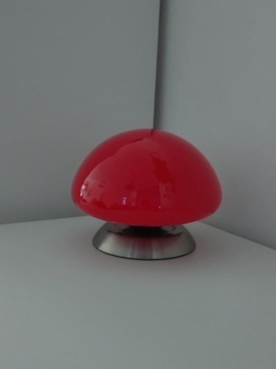 Lampada da tavolo con paralume in vetro rosso, Out of the blue, Lampade da tavolo, Metallo, Space Age (foto 6 di 9)